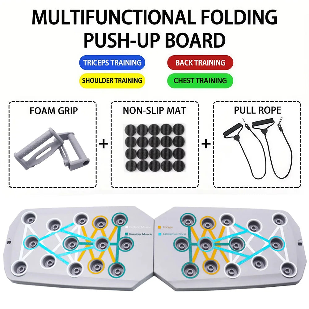 Push-up Board Set Portable Multifunctional Push-up Bar Foldable Fitness Equipment .