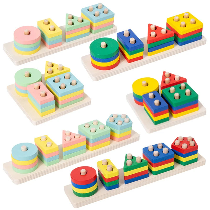 Montessori Toy Wooden Building Blocks Early Learning Educational Toys .