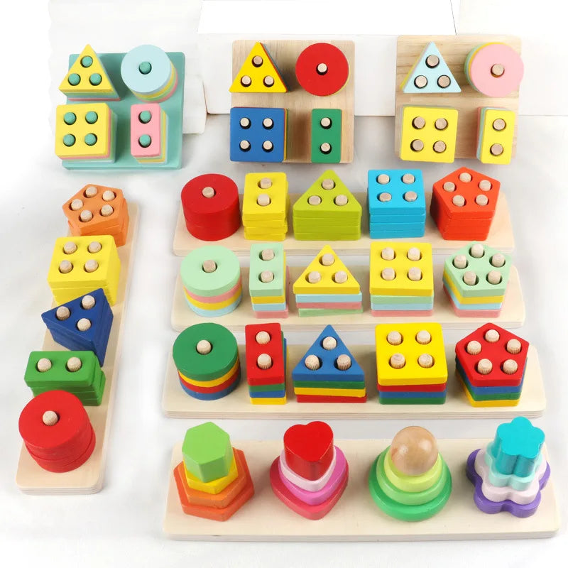 Montessori Toy Wooden Building Blocks Early Learning Educational Toys .