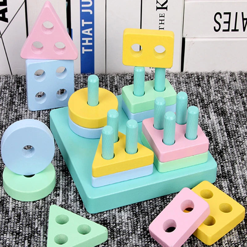 Montessori Toy Wooden Building Blocks Early Learning Educational Toys .