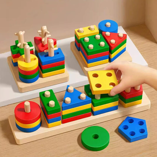 Montessori Toy Wooden Building Blocks Early Learning Educational Toys .