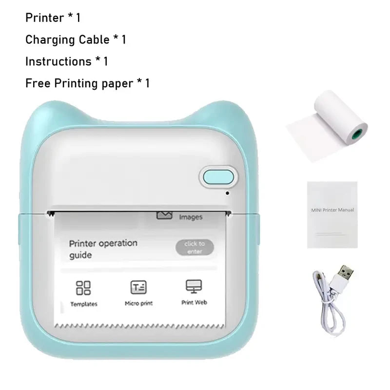 C9 mini HD printer portable sticker label Printer Bluetooth pocket thermal printer with paper for student note inkless printing