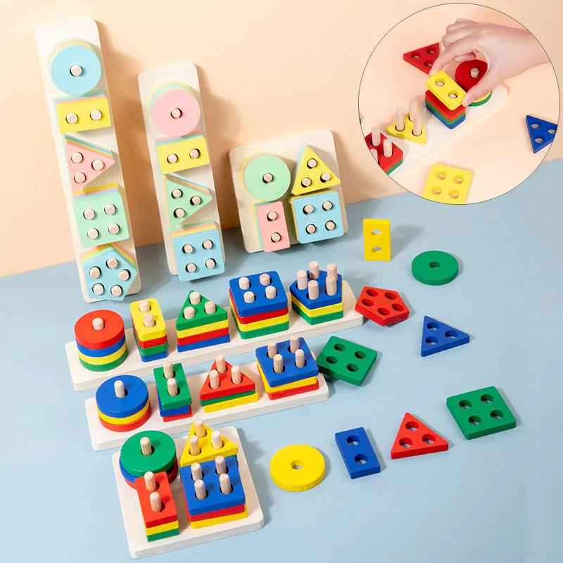 Montessori Toy Wooden Building Blocks Early Learning Educational Toys .