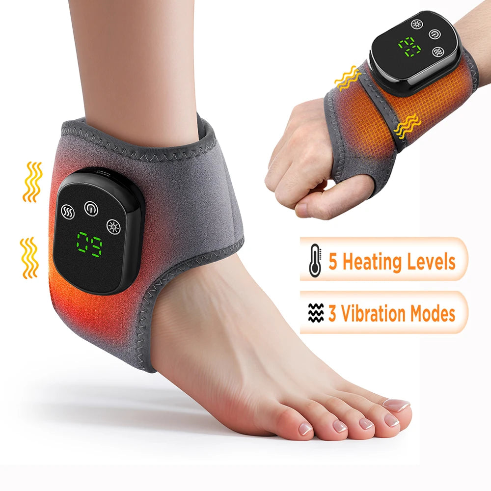Electric foot and hand massager can vibrate and heat the ankles and ankles.