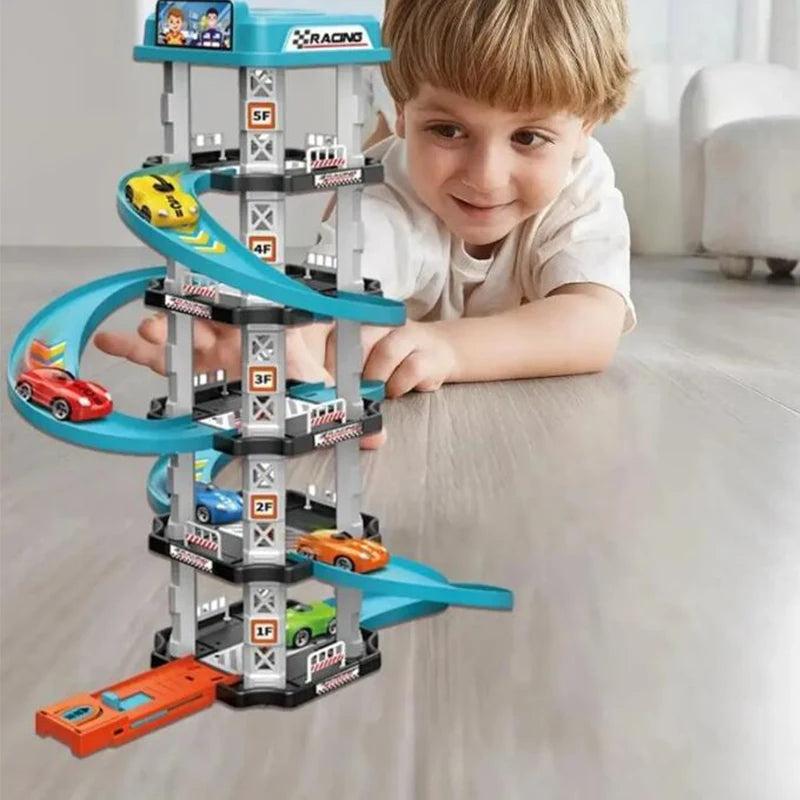 Race Track Car Racing Gliding Track Toys Puzzle Gliding Rail Car Park Toy