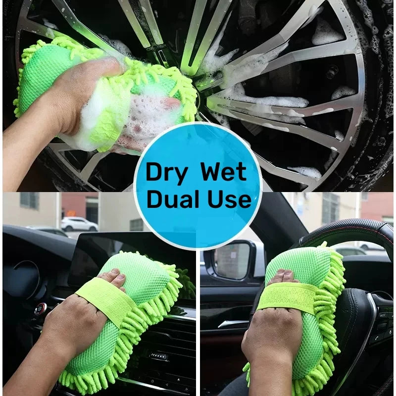 Dual-Use Microfiber Car Cleaning Glove – Dry &Wet.