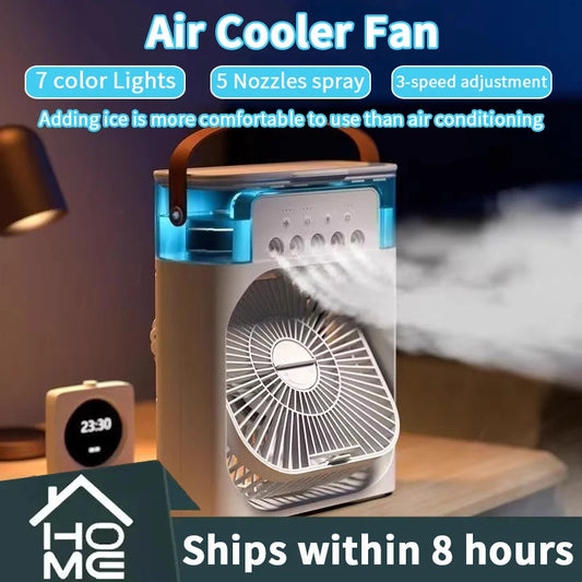 AIr Conditioner Household Small Air Cooler LED Night Light Portable Humidifier Air Adjustment Fan .