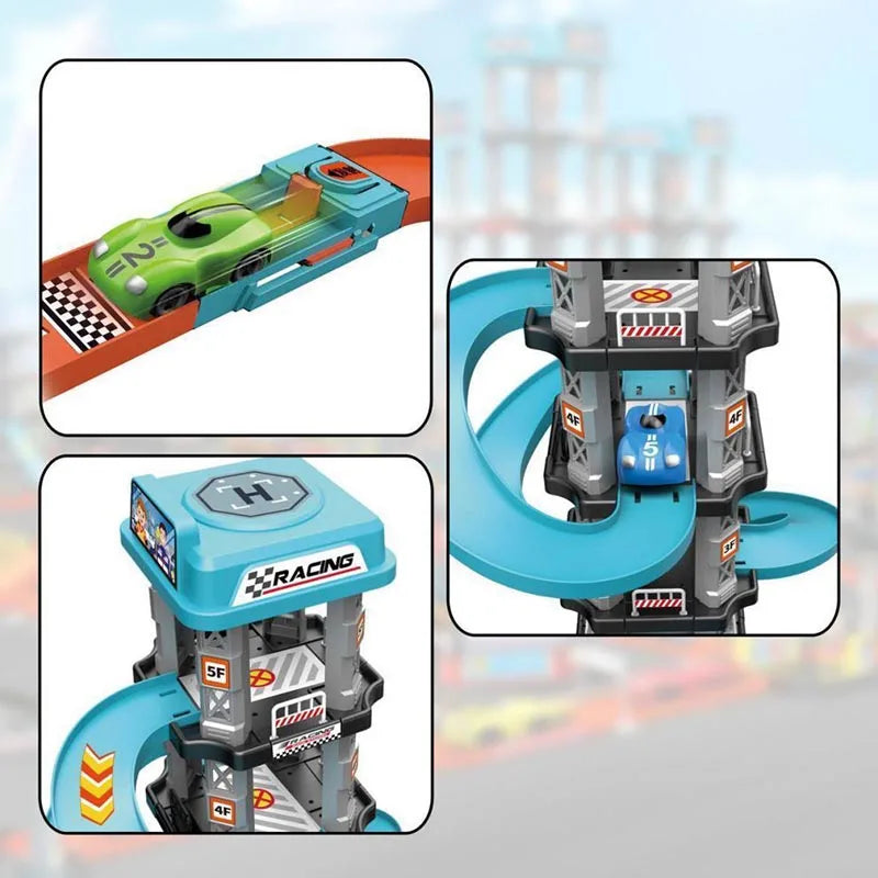 Race Track Car Racing Gliding Track Toys Puzzle Gliding Rail Car Park Toy