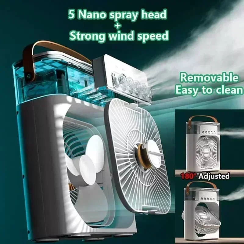 AIr Conditioner Household Small Air Cooler LED Night Light Portable Humidifier Air Adjustment Fan .