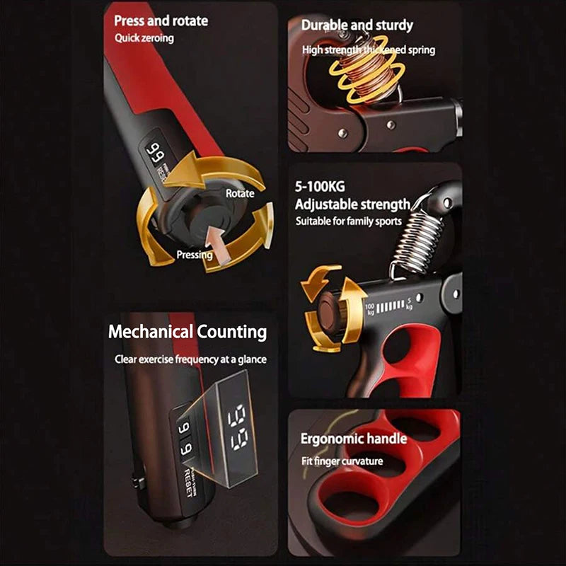 5-60/100/150kg Grip Strength Gym Wrist Expander Hand Strengthener.