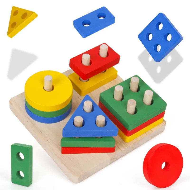 Montessori Toy Wooden Building Blocks Early Learning Educational Toys .