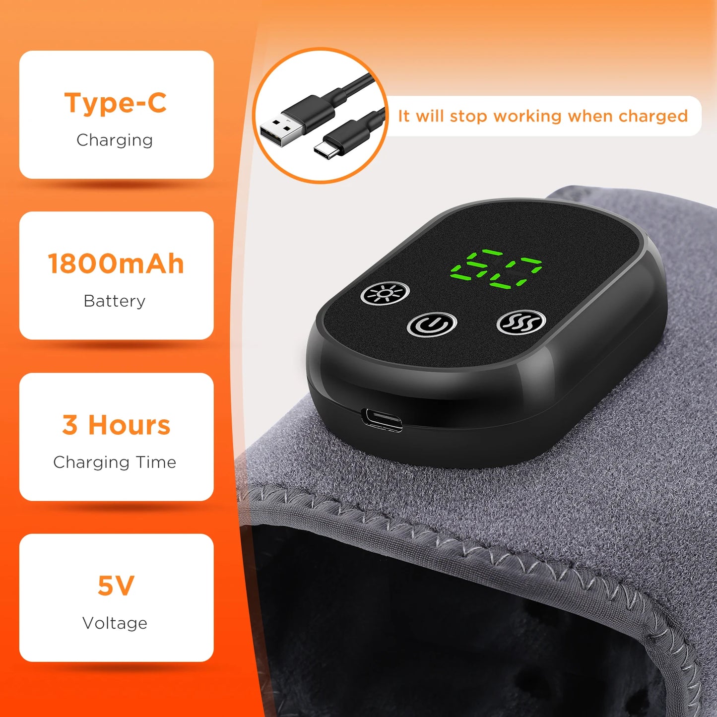 Electric foot and hand massager can vibrate and heat the ankles and ankles.