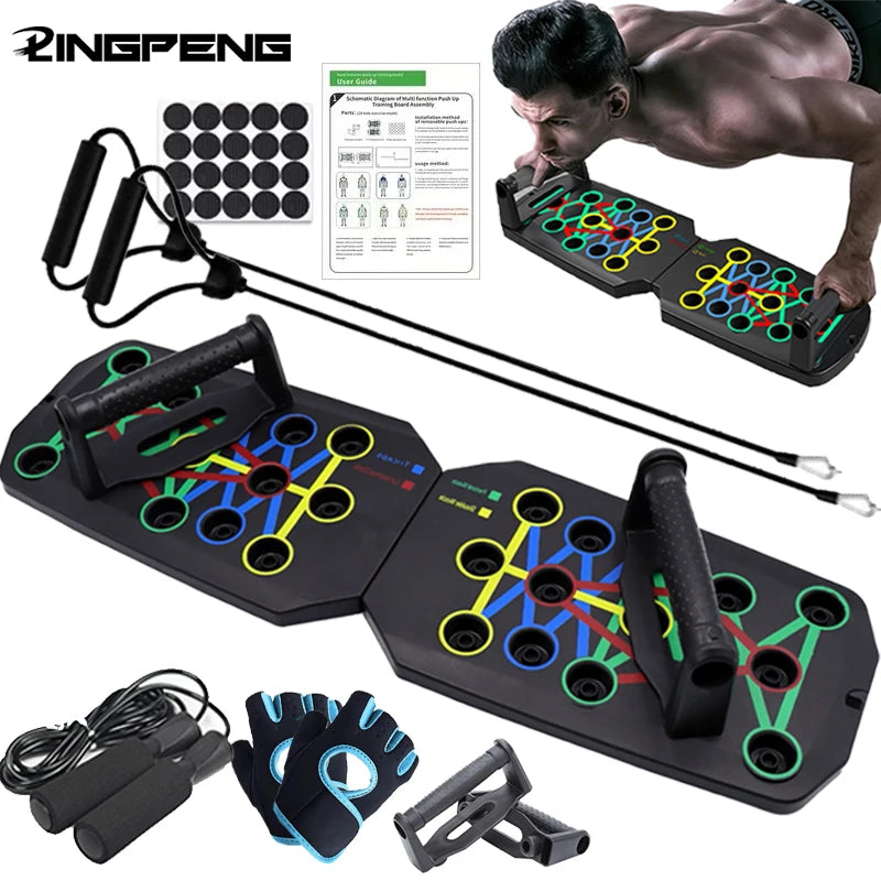 Push-up Board Set Portable Multifunctional Push-up Bar Foldable Fitness Equipment .