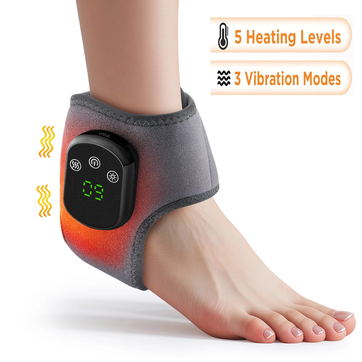 Electric foot and hand massager can vibrate and heat the ankles and ankles.