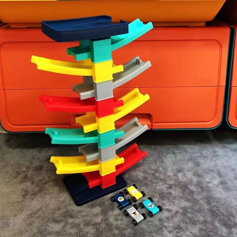 Race Track Car Racing Gliding Track Toys Puzzle Gliding Rail Car Park Toy